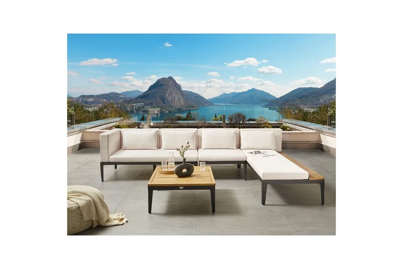 Trädgårdshörnsoffa med bord 4-sits Bracciano - Utemöbler & utemiljö - Utegrupp - Soffgrupp utomhus