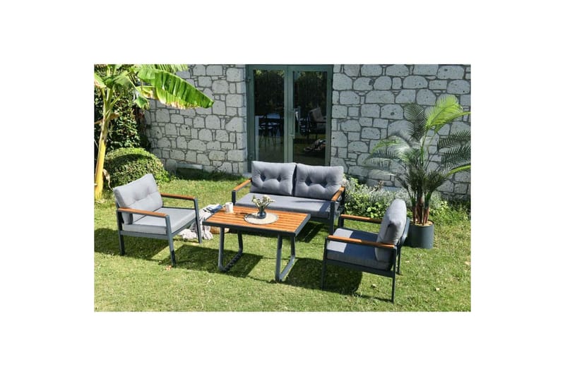 Trädgårdsloungeset Bernati Antracit / Grå, Grå/Antracit