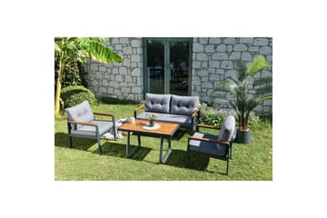 Trädgårdsloungeset Bernati Antracit / Grå - Grå/Antracit - Utemöbler & utemiljö - Utegrupp - Soffgrupp utomhus