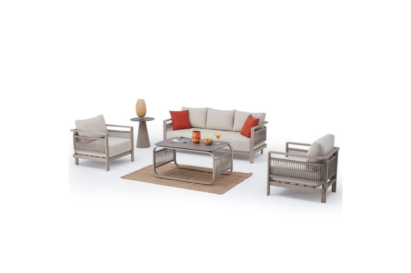 Trädgårdsloungeset Hungirr Beige - Beige - Utemöbler & utemiljö - Utegrupp - Soffgrupp utomhus