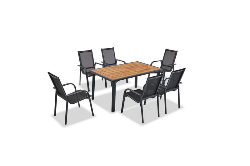 Trädgårdsloungeset Retzow Antracit / Trä, Gråfärgat trä/Antracit