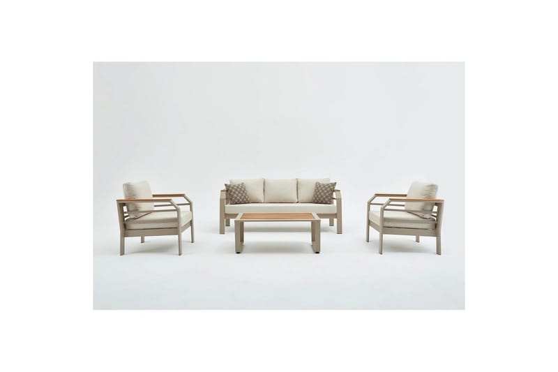 Trädgårdsloungeset Sudassento Beige - Beige - Utemöbler & utemiljö - Utegrupp - Soffgrupp utomhus