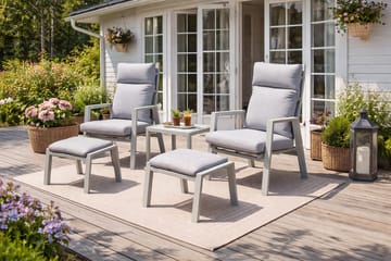 Trädgårdsmöbelgrupp Palermo relax med sidobord - beige - Utemöbler & utemiljö - Utegrupp - Cafegrupp & cafeset