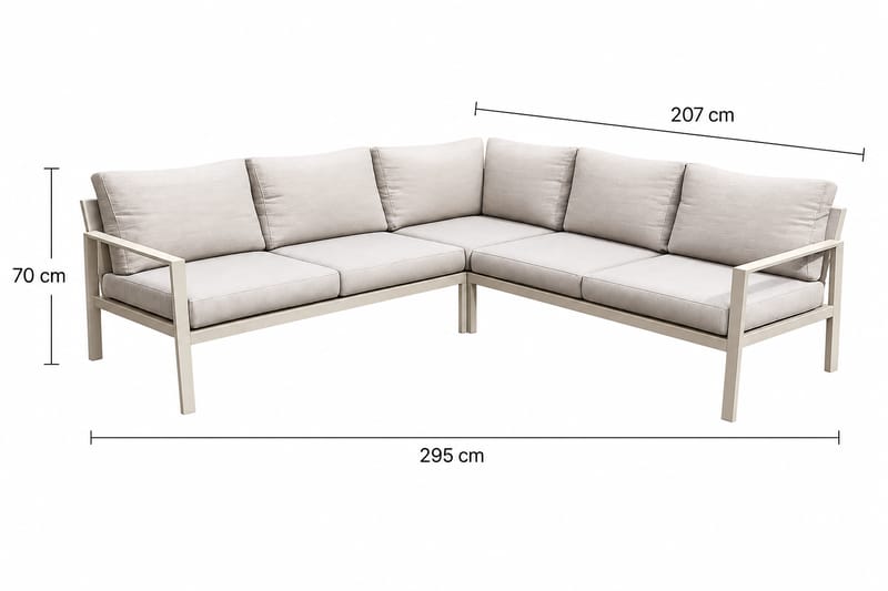 Trädgårdsmöbelgrupp Palermo hörnset - beige - Utemöbler & utemiljö - Utegrupp - Soffgrupp utomhus