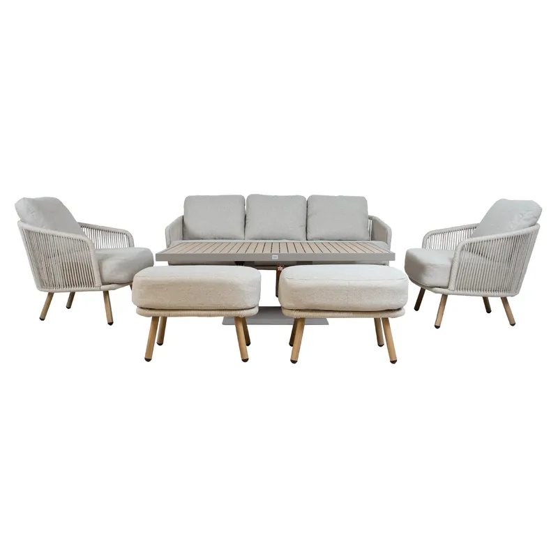 Trädgårdsmöbelset Bränor 6 delar - beige - Utemöbler & utemiljö - Utegrupp - Cafegrupp & cafeset