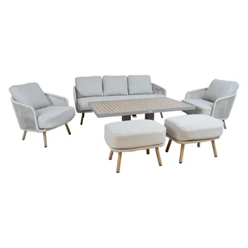 Trädgårdsmöbelset Bränor 6 delar - beige - Utemöbler & utemiljö - Utegrupp - Cafegrupp & cafeset