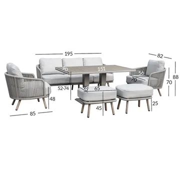 Trädgårdsmöbelset Bränor 6 delar - beige - Utemöbler & utemiljö - Utegrupp - Cafegrupp & cafeset