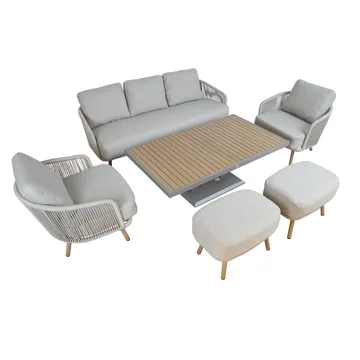 Trädgårdsmöbelset Bränor 6 delar - beige - Utemöbler & utemiljö - Utegrupp - Cafegrupp & cafeset