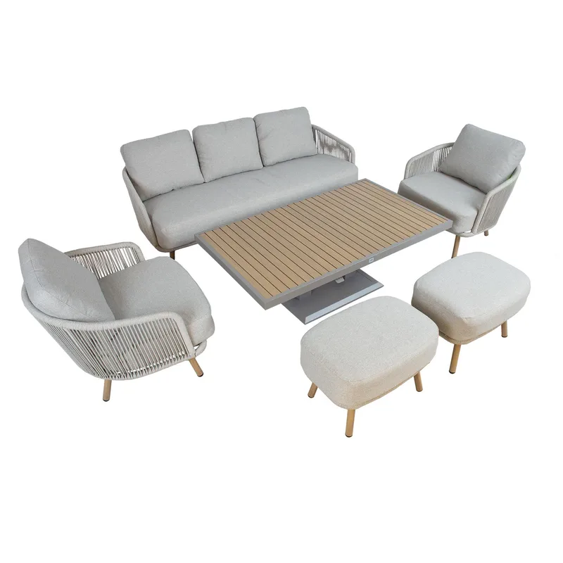 Trädgårdsmöbelset Bränor 6 delar - beige - Utemöbler & utemiljö - Utegrupp - Cafegrupp & cafeset