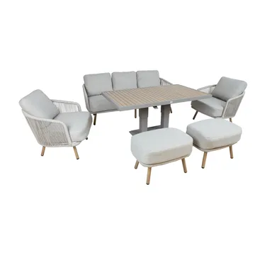 Trädgårdsmöbelset Bränor 6 delar - beige - Utemöbler & utemiljö - Utegrupp - Cafegrupp & cafeset
