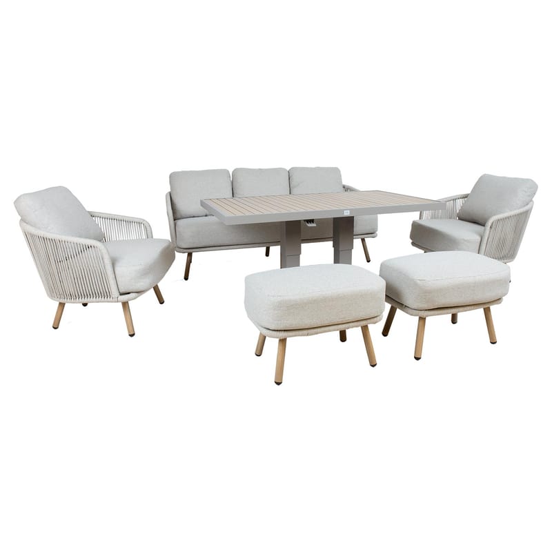 Trädgårdsmöbelset Bränor 6 delar - beige - Utemöbler & utemiljö - Utegrupp - Cafegrupp & cafeset