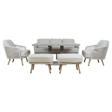 Trädgårdsmöbelset Bränor 6 delar - beige - Utemöbler & utemiljö - Utegrupp - Cafegrupp & cafeset