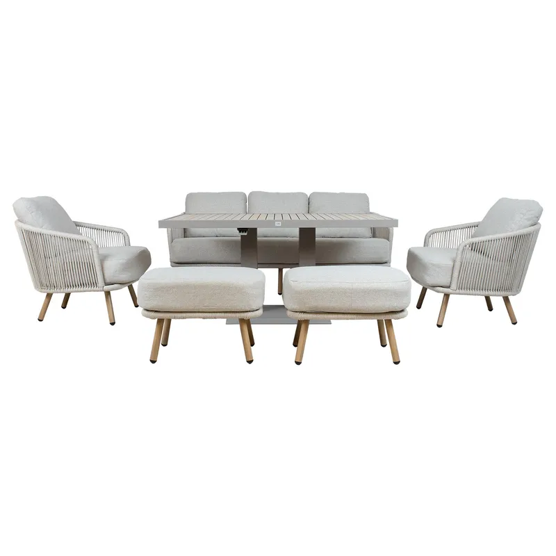 Trädgårdsmöbelset Bränor 6 delar - beige - Utemöbler & utemiljö - Utegrupp - Cafegrupp & cafeset