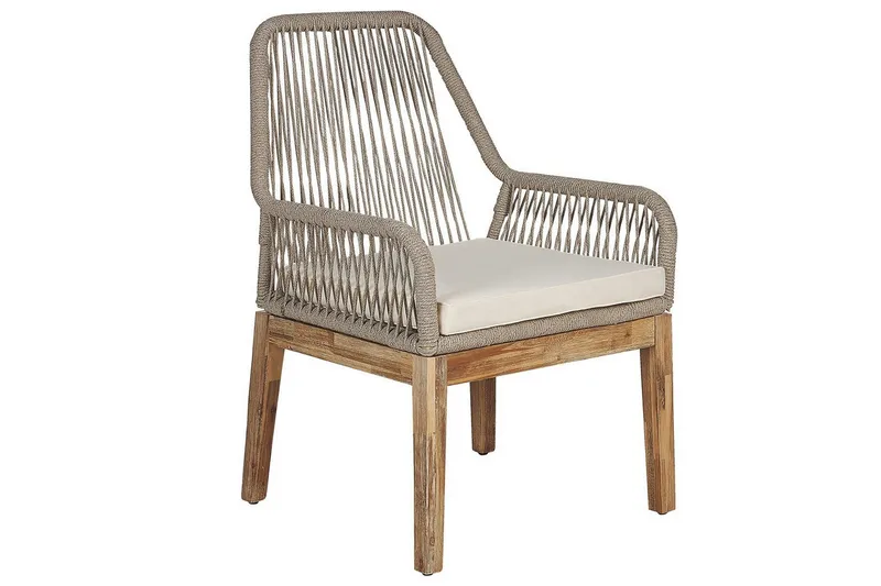 Trädgårdsmöbelset Olbia 6-sits Vit/beige/ljust trä - Vit/beige/ljust trä - Utemöbler & utemiljö - Utegrupp - Matgrupp utomhus