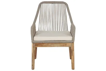 Trädgårdsmöbelset Olbia 6-sits Vit/beige/ljust trä - Vit/beige/ljust trä - Utemöbler & utemiljö - Utegrupp - Matgrupp utomhus