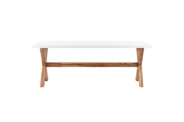 Trädgårdsmöbelset Olbia 6-sits Vit/beige/ljust trä - Vit/beige/ljust trä - Utemöbler & utemiljö - Utegrupp - Matgrupp utomhus