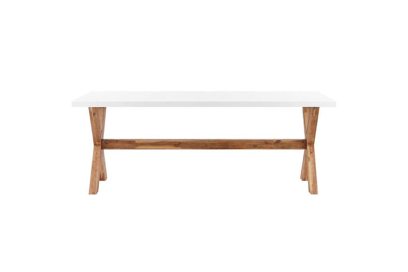 Trädgårdsmöbelset Olbia 6-sits Vit/beige/ljust trä - Vit/beige/ljust trä - Utemöbler & utemiljö - Utegrupp - Matgrupp utomhus