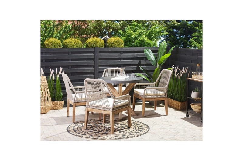 Trädgårdsmöbelset Olbia med runt betongbord - Utemöbler & utemiljö - Utegrupp - Matgrupp utomhus