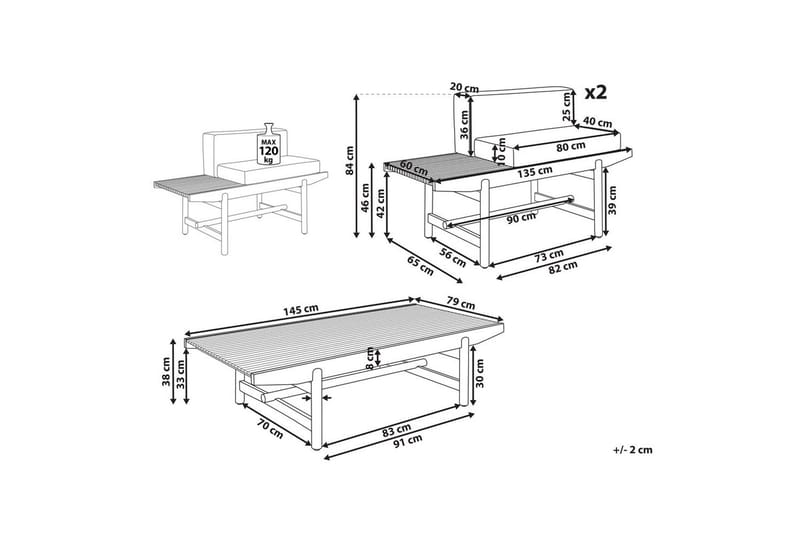 Trädgårdssoffgrupp 2-sits Giaveno - Utemöbler & utemiljö - Utegrupp - Soffgrupp utomhus