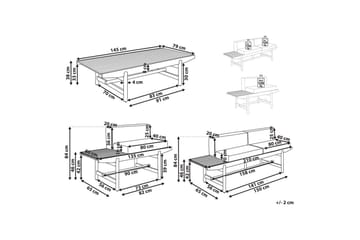 Trädgårdssoffgrupp 3-sits Giaveno - Utemöbler & utemiljö - Utegrupp - Soffgrupp utomhus