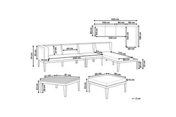 Trädgårdssoffgrupp med bord 4-sits Bracciano - Utemöbler & utemiljö - Utegrupp - Soffgrupp utomhus
