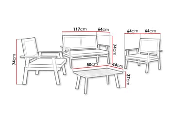 Tritante 4-sits Soffgrupp Utomhus - Loungegrupp balkong terrass uteplats - Brun - Utemöbler & utemiljö - Utegrupp - Soffgrupp utomhus