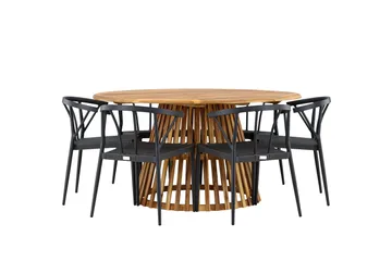 Tucumán Matgrupp Utomhus + 6 Utestolar - Natur - Utemöbler & utemiljö - Utegrupp - Matgrupp utomhus