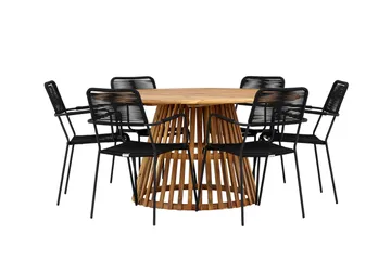 Tucumán Matgrupp Utomhus + 6 Utestolar - Natur - Utemöbler & utemiljö - Utegrupp - Matgrupp utomhus