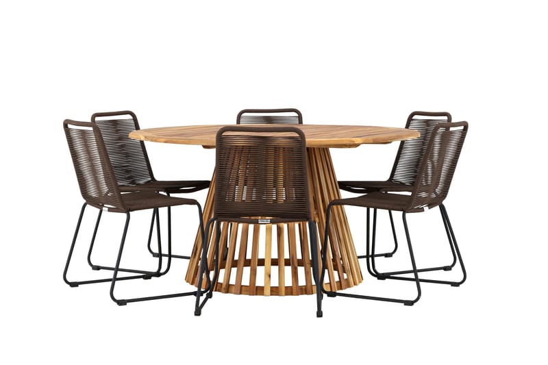 Tucumán Matgrupp Utomhus + 6 Utestolar - Natur - Utemöbler & utemiljö - Utegrupp - Matgrupp utomhus