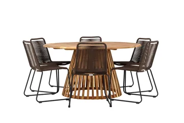 Tucumán Matgrupp Utomhus + 6 Utestolar - Natur - Utemöbler & utemiljö - Utegrupp - Matgrupp utomhus