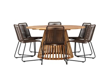 Tucumán Matgrupp Utomhus + 6 Utestolar - Natur - Utemöbler & utemiljö - Utegrupp - Matgrupp utomhus