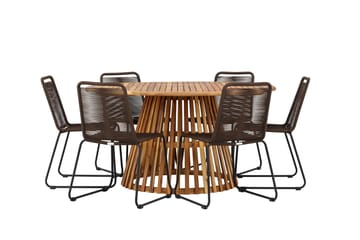 Tucumán Matgrupp Utomhus + 6 Utestolar - Natur - Utemöbler & utemiljö - Utegrupp - Matgrupp utomhus