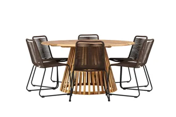 Tucumán Matgrupp Utomhus + 6 Utestolar - Natur - Utemöbler & utemiljö - Utegrupp - Matgrupp utomhus