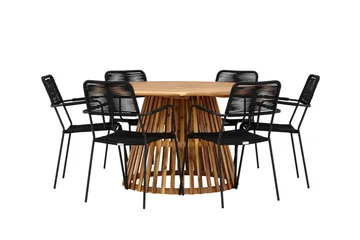 Tucumán Matgrupp Utomhus + 6 Utestolar - Natur - Utemöbler & utemiljö - Utegrupp - Matgrupp utomhus