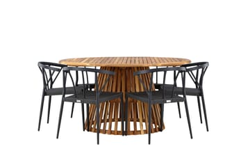 Tucumán Matgrupp Utomhus + 6 Utestolar - Natur - Utemöbler & utemiljö - Utegrupp - Matgrupp utomhus