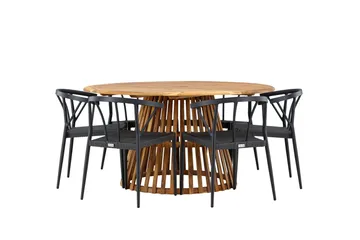 Tucumán Matgrupp Utomhus + 6 Utestolar - Natur - Utemöbler & utemiljö - Utegrupp - Matgrupp utomhus