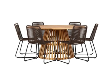 Tucumán Matgrupp Utomhus + 6 Utestolar - Natur - Utemöbler & utemiljö - Utegrupp - Matgrupp utomhus