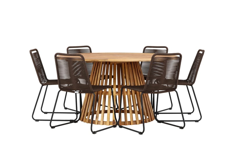 Tucumán Matgrupp Utomhus + 6 Utestolar - Natur - Utemöbler & utemiljö - Utegrupp - Matgrupp utomhus