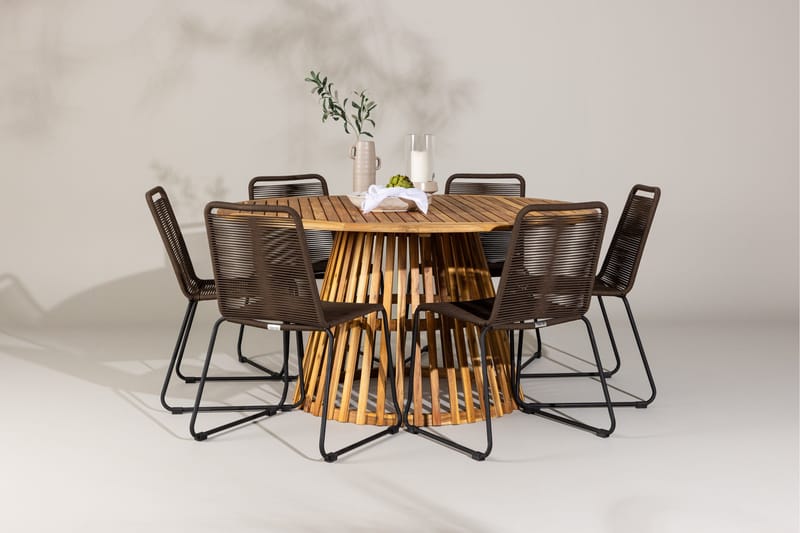 Tucumán Matgrupp Utomhus + 6 Utestolar - Natur - Utemöbler & utemiljö - Utegrupp - Matgrupp utomhus