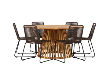 Tucumán Matgrupp Utomhus + 6 Utestolar - Natur - Utemöbler & utemiljö - Utegrupp - Matgrupp utomhus