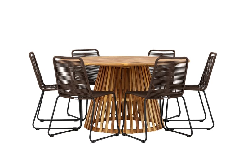 Tucumán Matgrupp Utomhus + 6 Utestolar - Natur - Utemöbler & utemiljö - Utegrupp - Matgrupp utomhus