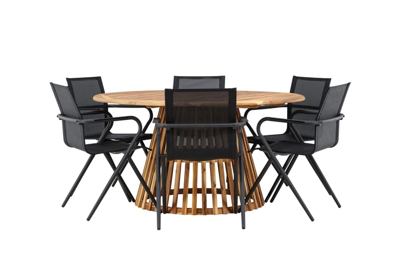 Tucumán Matgrupp Utomhus 120 cm Rund med 6 Alina Utestolar - Natur - Utemöbler & utemiljö - Utegrupp - Matgrupp utomhus
