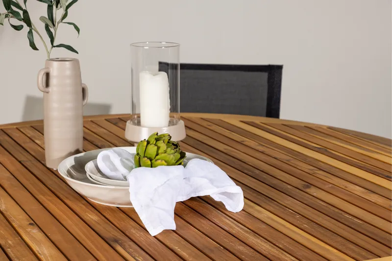 Tucumán Matgrupp Utomhus 120 cm Rund med 6 Alina Utestolar - Natur - Utemöbler & utemiljö - Utegrupp - Matgrupp utomhus