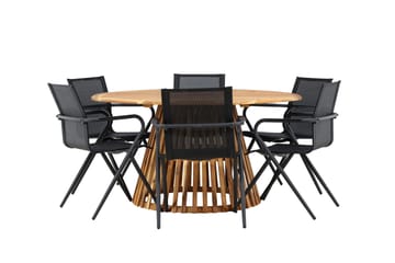 Tucumán Matgrupp Utomhus 120 cm Rund med 6 Alina Utestolar - Natur - Utemöbler & utemiljö - Utegrupp - Matgrupp utomhus