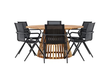 Tucumán Matgrupp Utomhus 120 cm Rund med 6 Alina Utestolar - Natur - Utemöbler & utemiljö - Utegrupp - Matgrupp utomhus