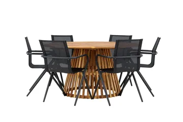 Tucumán Matgrupp Utomhus 120 cm Rund med 6 Alina Utestolar - Natur - Utemöbler & utemiljö - Utegrupp - Matgrupp utomhus