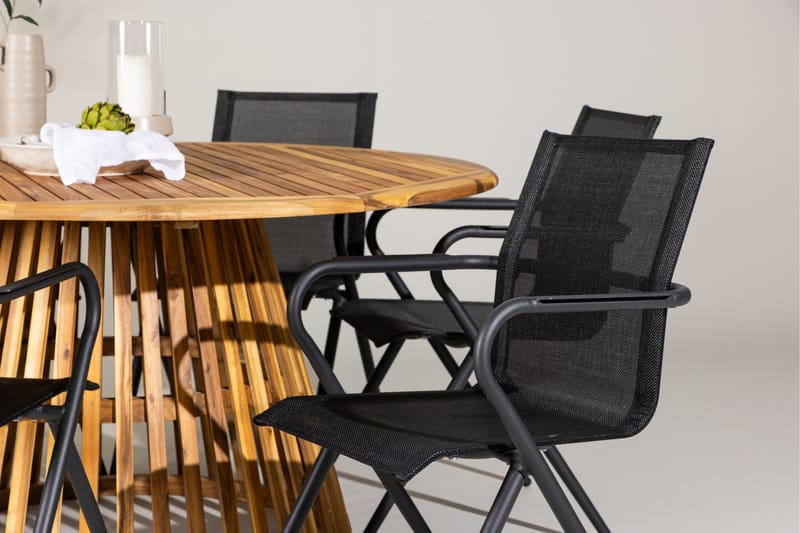 Tucumán Matgrupp Utomhus 120 cm Rund med 6 Alina Utestolar - Natur - Utemöbler & utemiljö - Utegrupp - Matgrupp utomhus