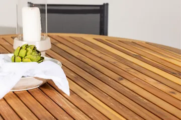 Tucumán Matgrupp Utomhus 120 cm Rund med 6 Copacabana Utestolar - Natur - Utemöbler & utemiljö - Utegrupp - Matgrupp utomhus