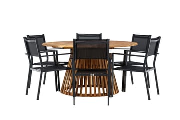 Tucumán Matgrupp Utomhus 120 cm Rund med 6 Copacabana Utestolar - Natur - Utemöbler & utemiljö - Utegrupp - Matgrupp utomhus
