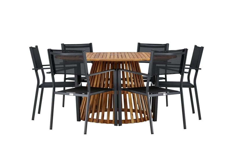 Tucumán Matgrupp Utomhus 120 cm Rund med 6 Copacabana Utestolar - Natur - Utemöbler & utemiljö - Utegrupp - Matgrupp utomhus